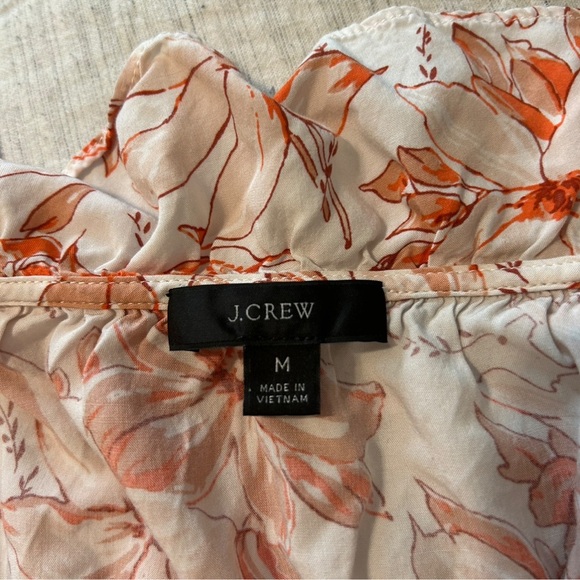 J. Crew Orange and White Floral Dress - Picture 6 of 7